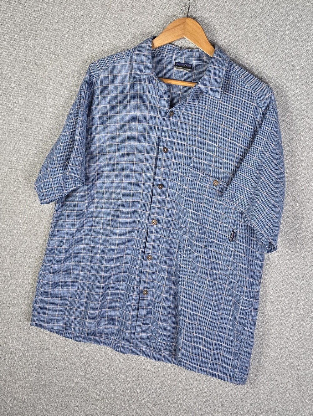 Patagonia Organic Cotton Short Sleeve Button Down Shirt Mens Sz L